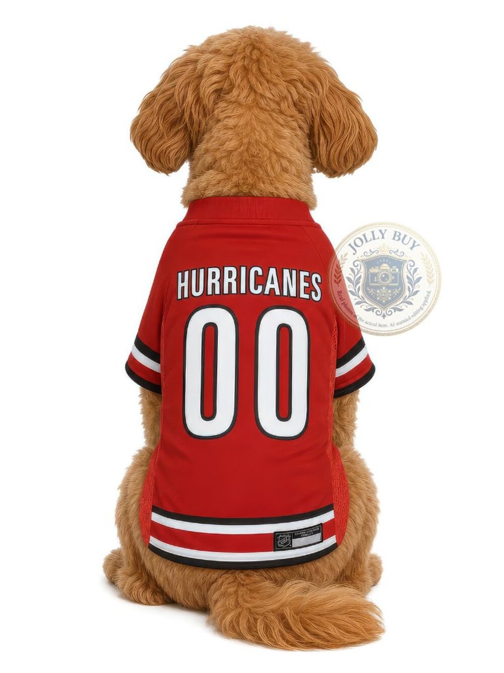 NHL Dog’s Shirt Carolina Hurricanes Jersey “00” Logo Pet Apparel Red Size L NEW - Picture 2 of 5